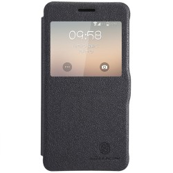 Funda Flip Nillkin Piel Negra Samsung Galaxy Alpha G850F 2