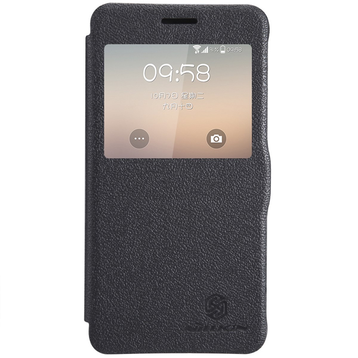 Funda Flip Nillkin Piel Negra Samsung Galaxy Alpha G850F