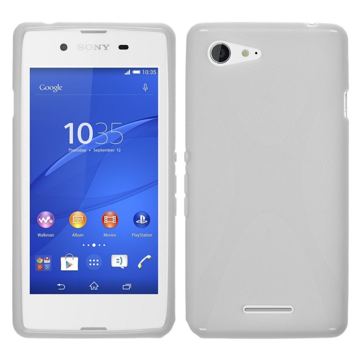 Funda Gel Tpu Sony Xperia E3 X Line Color Blanca