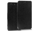 Funda Soporte Piel Texturizada Negra para Sony Xperia Z3 Compact