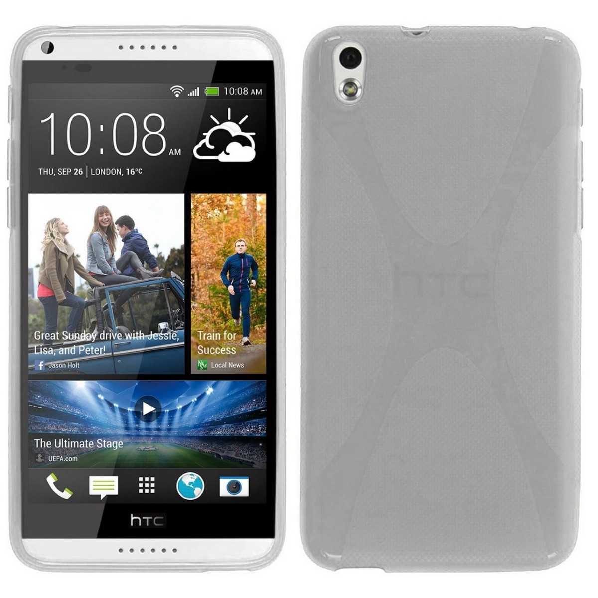 Funda Gel Tpu HTC Desire 816 X Line Color Transparente