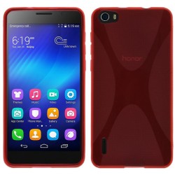 Funda Gel Tpu Huawei Honor 6 X Line Color Roja