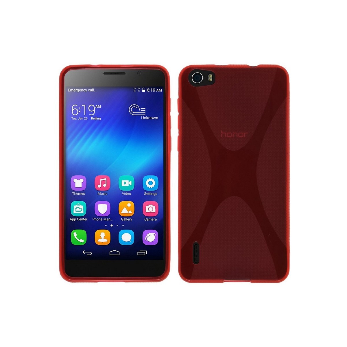 Funda Gel Tpu Huawei Honor 6 X Line Color Roja