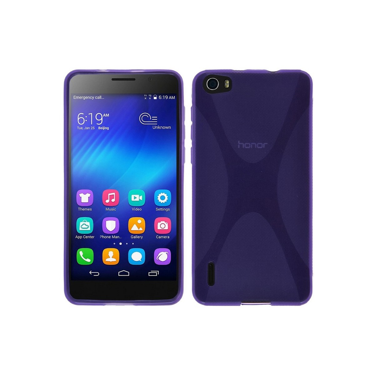 Funda Gel Tpu Huawei Honor 6 X Line Color Morada