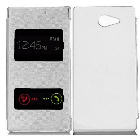 Funda Flip Cover S-View Sony Xperia M2 Color Blanca