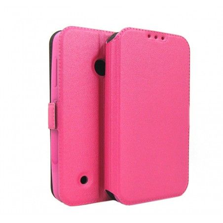 Funda Soporte Piel Rosa para Nokia Lumia 530 Flip Libro