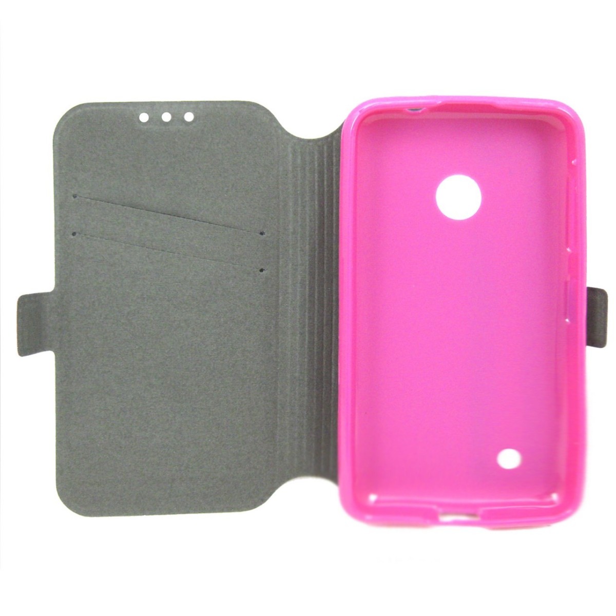 Funda Soporte Piel Rosa para Nokia Lumia 530 Flip Libro