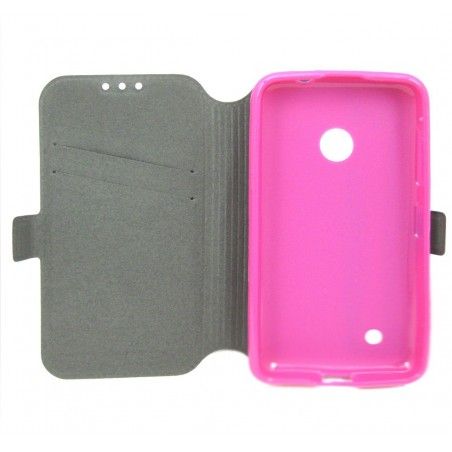 Funda Soporte Piel Rosa para Nokia Lumia 530 Flip Libro