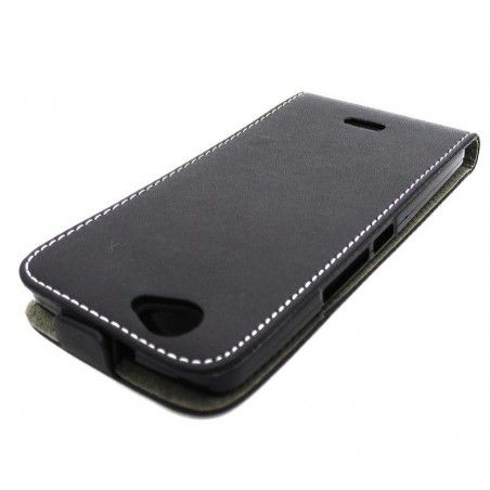 Funda Piel Premium Ultra-Slim Wiko Getaway Negra
