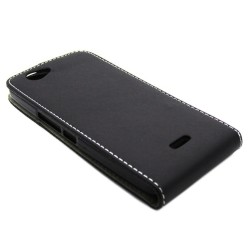 Funda Piel Premium Ultra-Slim Wiko Getaway Negra 2