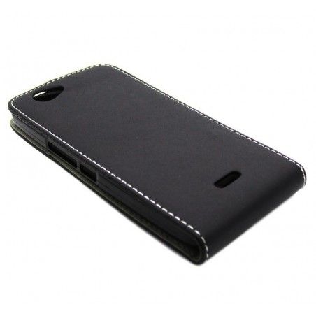 Funda Piel Premium Ultra-Slim Wiko Getaway Negra