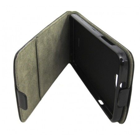 Funda Piel Premium Ultra-Slim Wiko Slide Negra