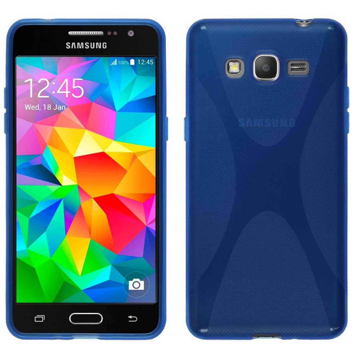 Funda Gel Tpu Samsung Galaxy Grand Prime G530F X Line Color Azul