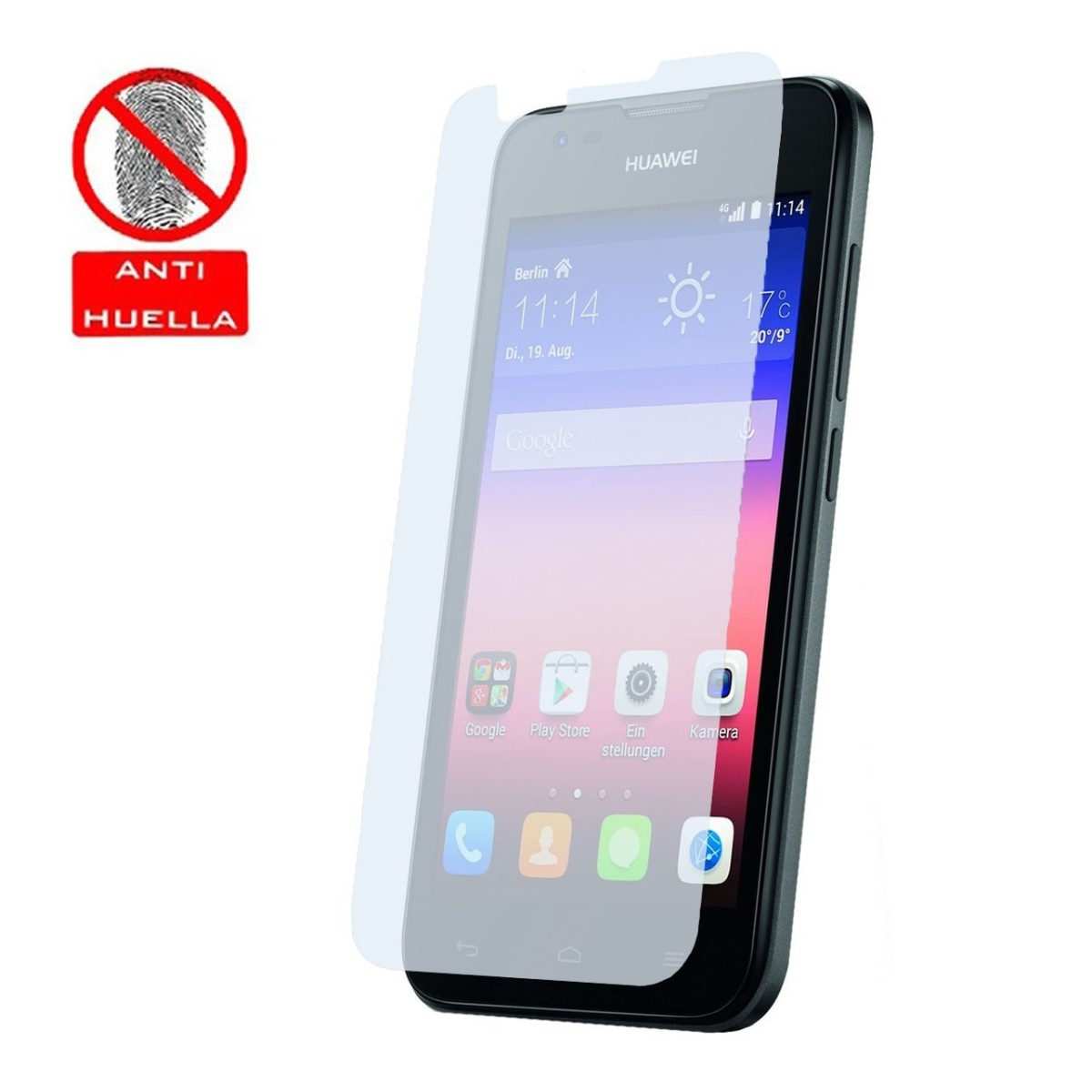 3x Protector Pantalla Mate Antihuellas (Anti-Glare) para Huawei Ascend Y550
