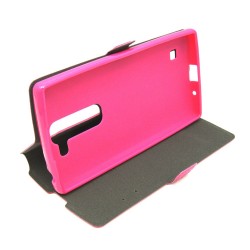 Funda Soporte Piel Rosa para Lg Spirit 4G H440N Flip Libro 2