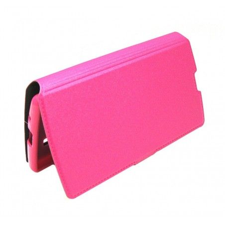 Funda Soporte Piel Rosa para Lg Spirit 4G H440N Flip Libro