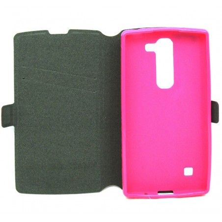 Funda Soporte Piel Rosa para Lg Spirit 4G H440N Flip Libro
