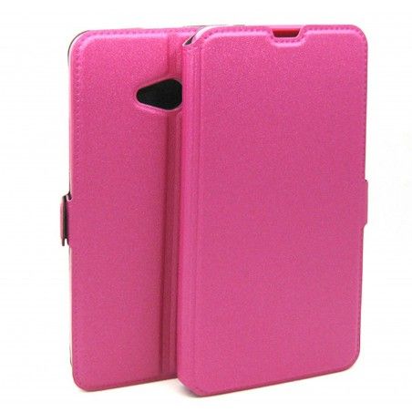 Funda Soporte Piel Rosa para Microsoft Lumia 640 Flip Libro