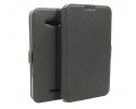 Funda Soporte Piel Negra para Sony Xperia E4G Flip Libro