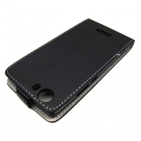 Funda Piel Premium Ultra-Slim Wiko Ridge Fab 4G Negra