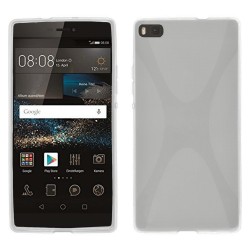 Funda Gel Tpu Huawei P8 X Line Color Blanca