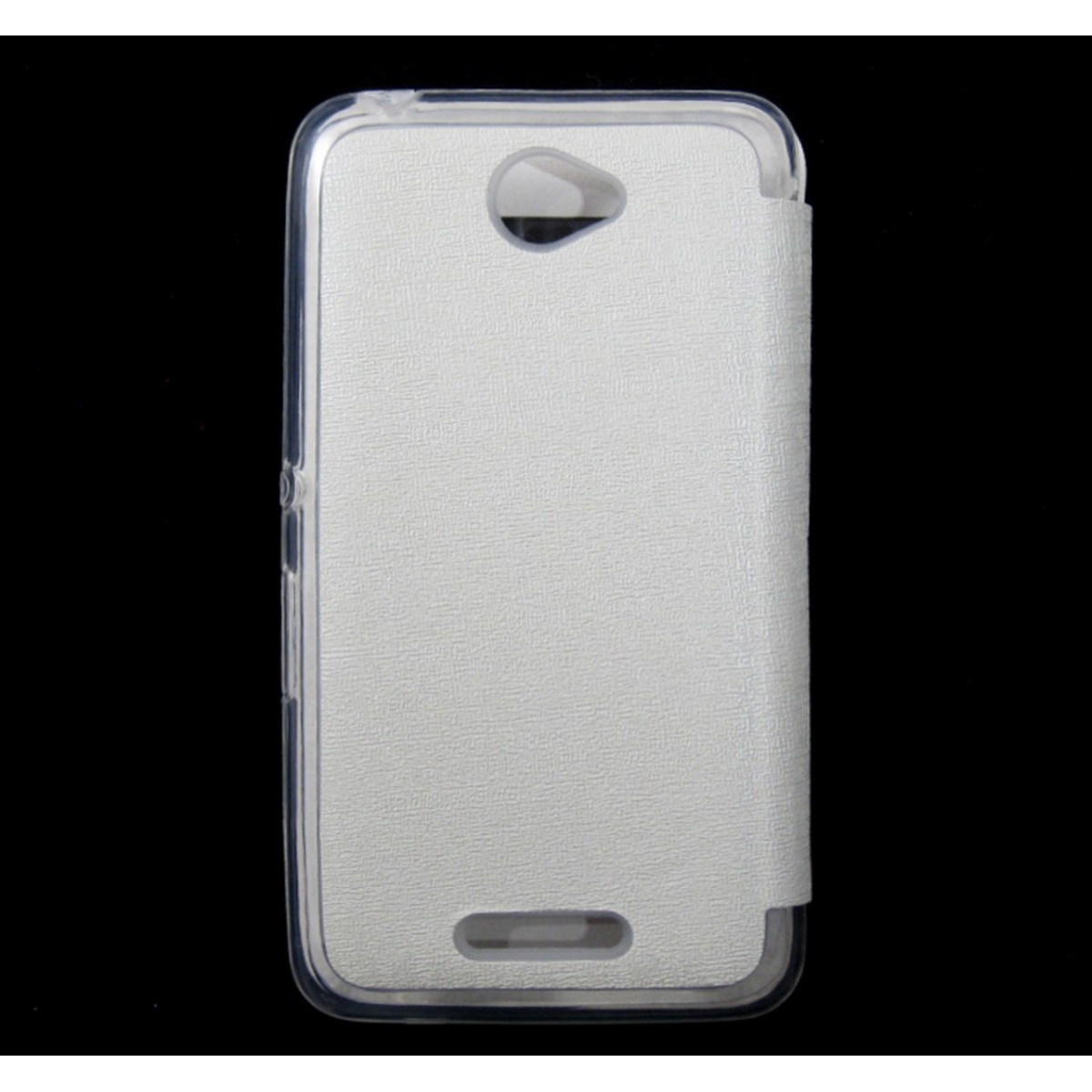 Funda Flip Con Ventana Piel para Sony Xperia E4 Color Blanca