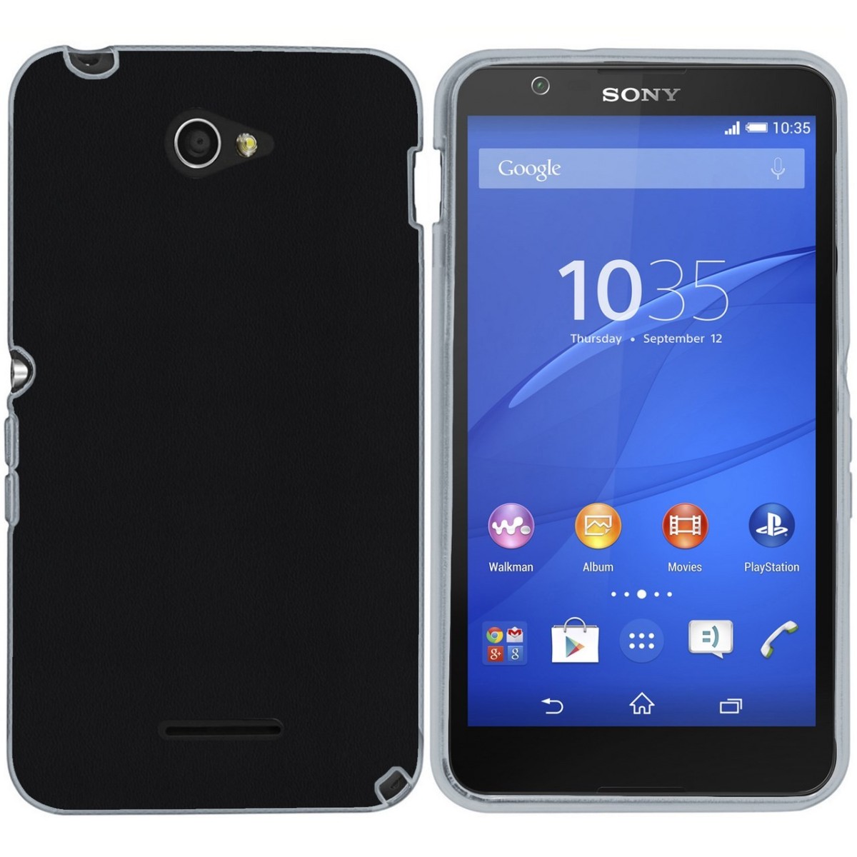 Funda Gel Efecto Piel para Sony Xperia E4 Color Negra