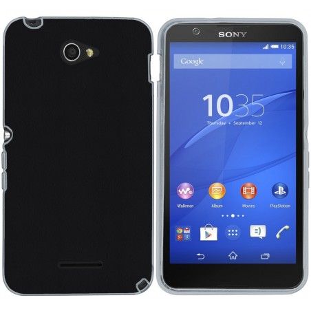 Funda Gel Efecto Piel para Sony Xperia E4 Color Negra