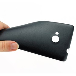 Funda Gel Efecto Piel para Sony Xperia E4 Color Negra 2