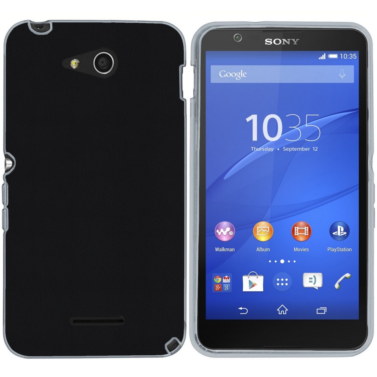 Funda Gel Efecto Piel para Sony Xperia E4G Color Negra