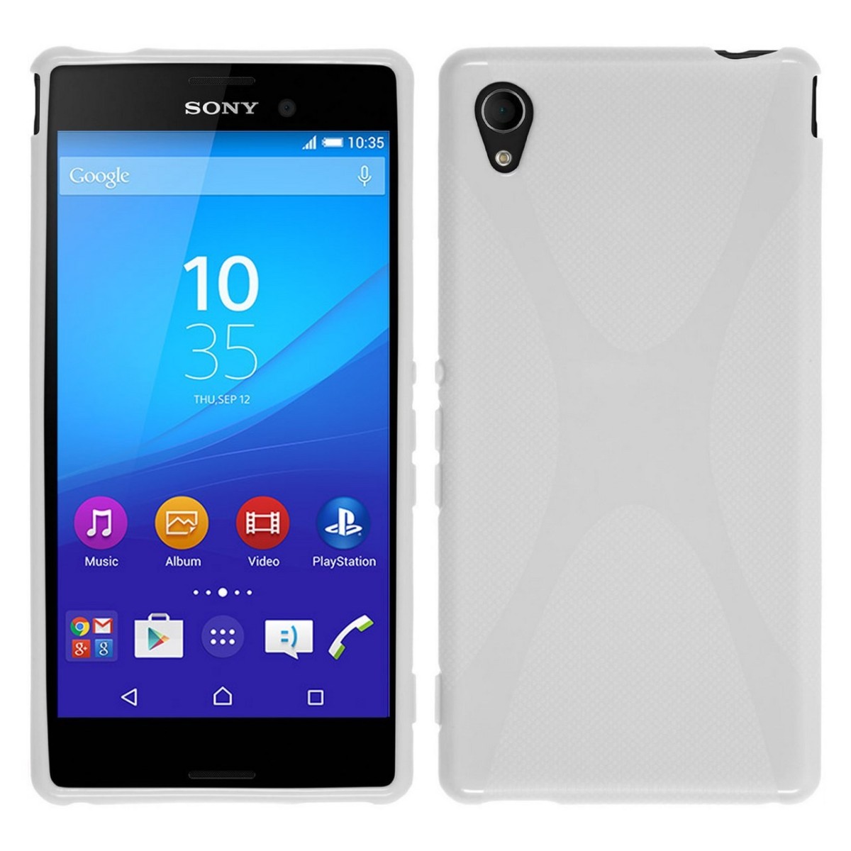 Funda Gel Tpu Sony Xperia M4 Aqua X Line Color Blanca
