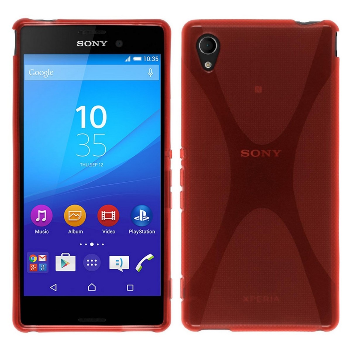 Funda Gel Tpu Sony Xperia M4 Aqua X Line Color Roja