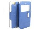 Funda Soporte Piel Azul Con Ventana para Bq Aquaris M5 Flip Libro