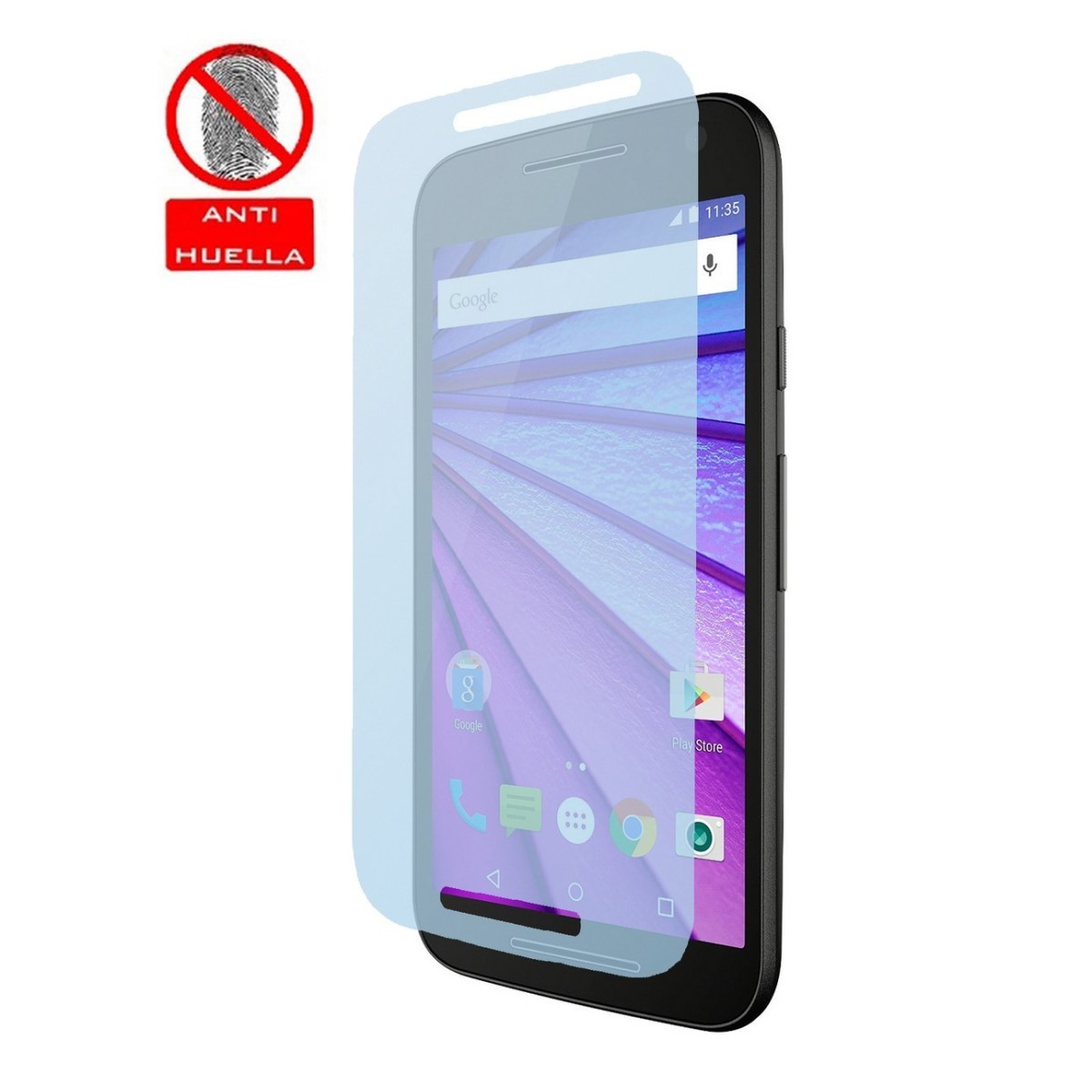 3x Protector Pantalla Mate Antihuellas (Anti-Glare) para Motorola Moto G 3 5" (3Ra Gen.) 2015