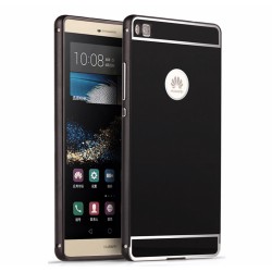 Funda Bumper Negra Aluminio + Tapa Trasera para Huawei P8
