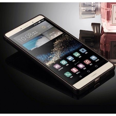 Funda Bumper Negra Aluminio + Tapa Trasera para Huawei P8