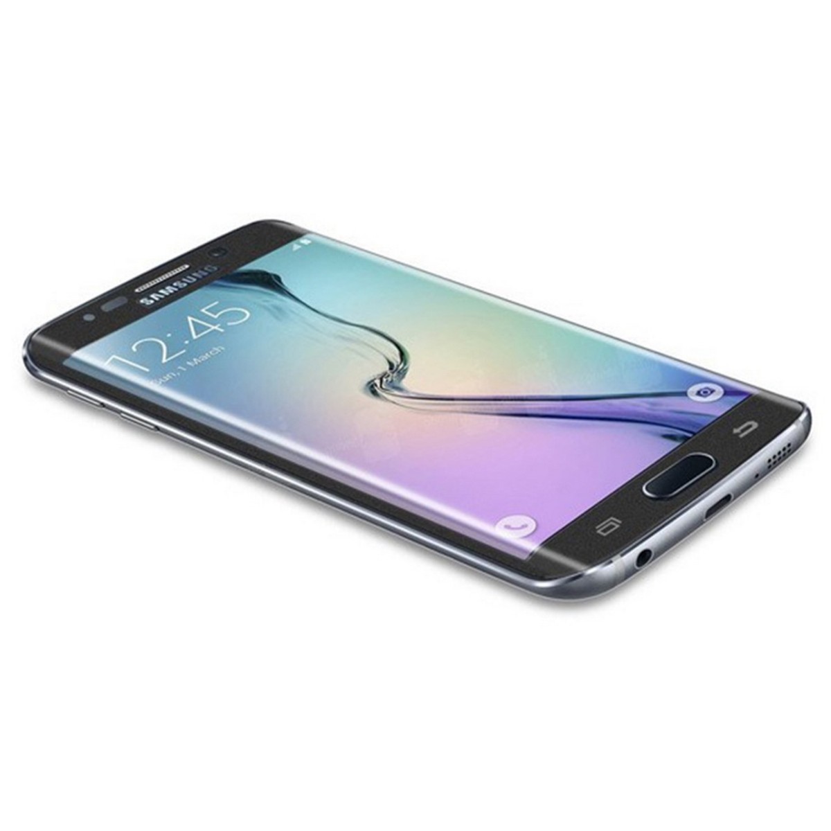 Protector Pantalla Cristal Templado Negro para Samsung Galaxy S6 Edge + Plus Vidrio