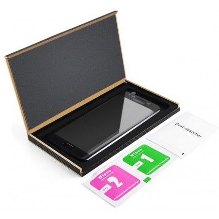 Protector Pantalla Cristal Templado Negro para Samsung Galaxy S6 Edge + Plus Vidrio