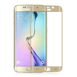 Protector Pantalla Cristal Templado Color Dorado para Samsung Galaxy S6 Edge + Plus Vidrio 2