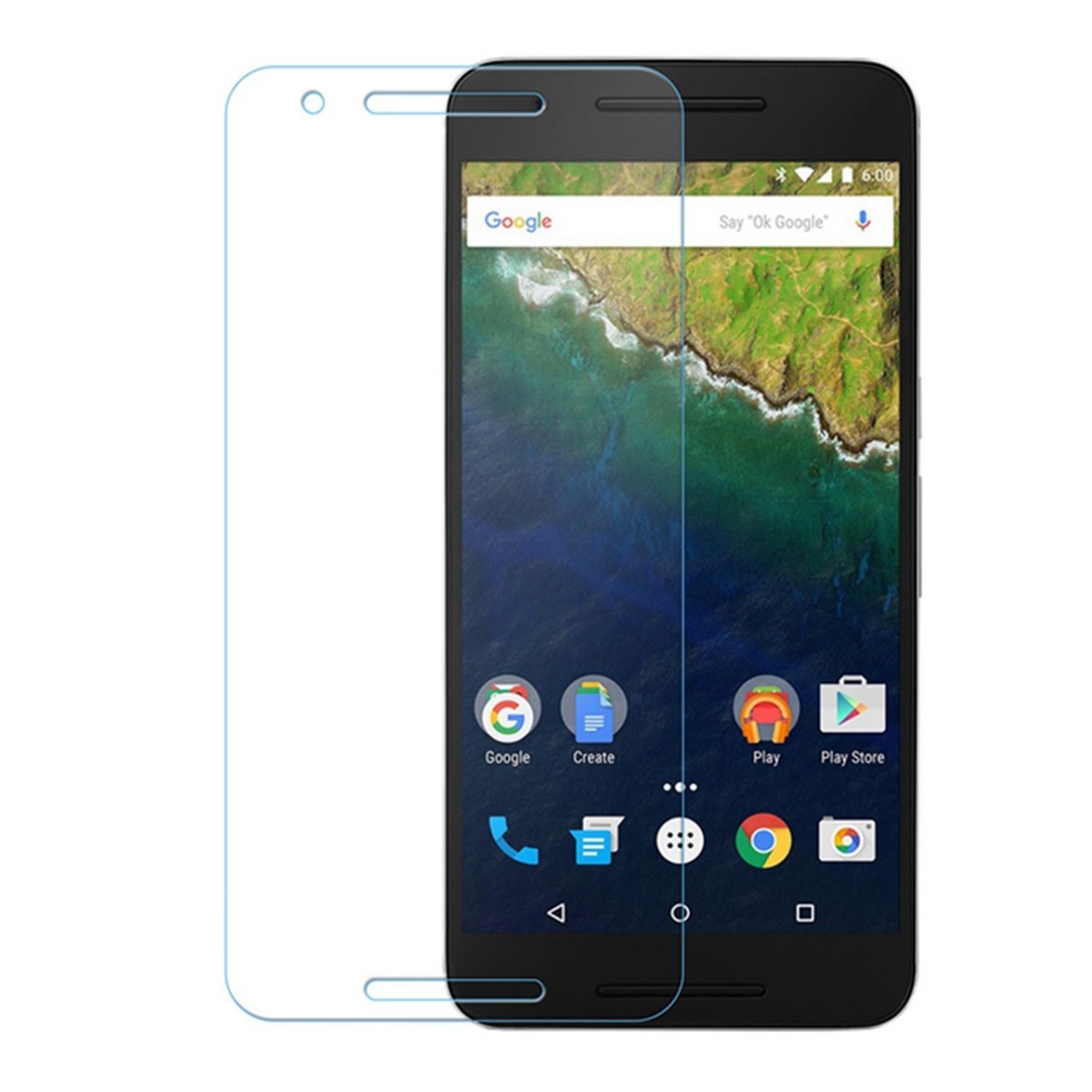 3x Protector Pantalla Ultra-Transparente para Google Huawei Nexus 6P