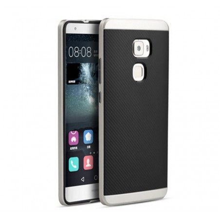 Funda Tipo Neo Hybrid (Pc+Tpu) Negra / Plata para Huawei Mate S