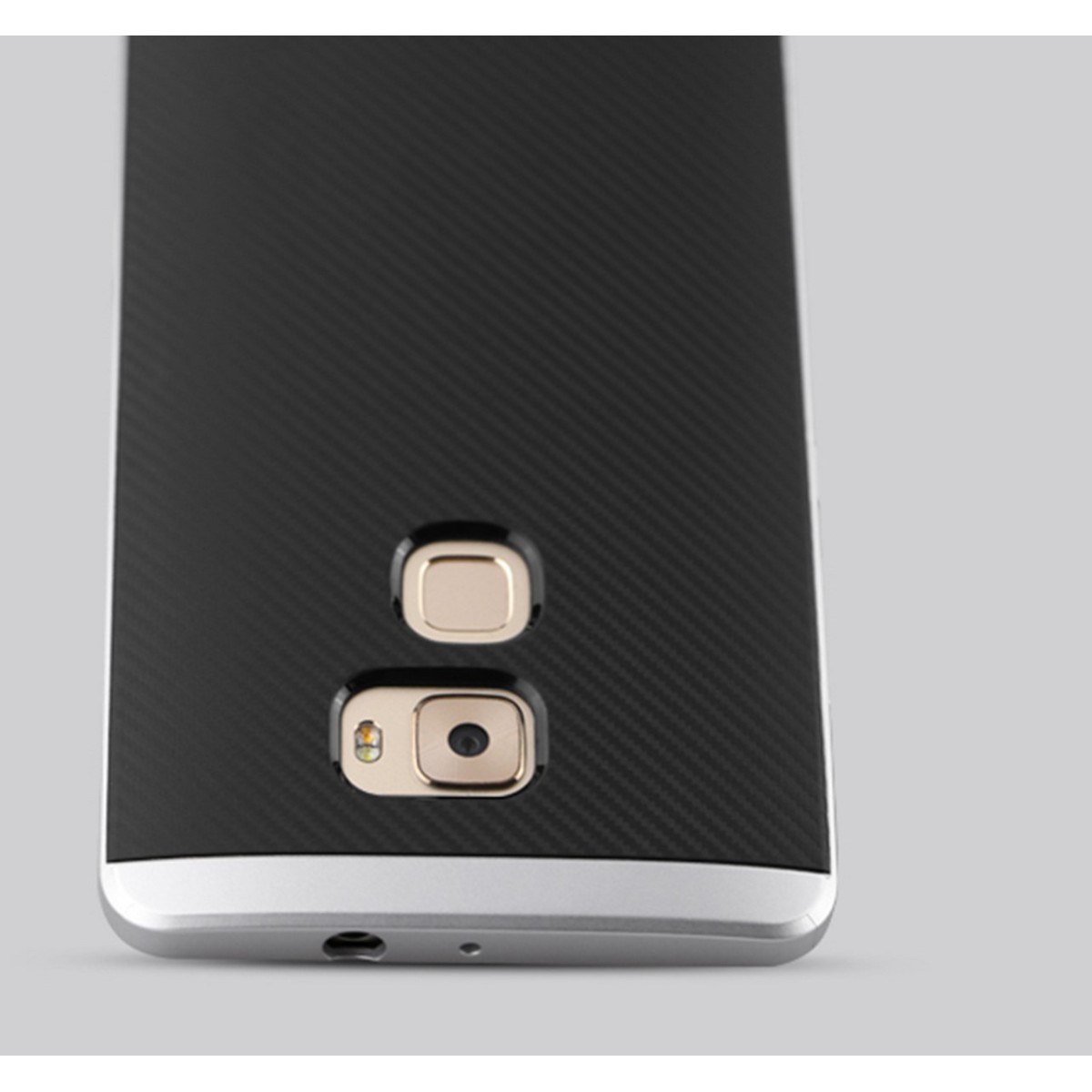 Funda Tipo Neo Hybrid (Pc+Tpu) Negra / Plata para Huawei Mate S