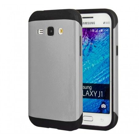 Funda Tipo Neo Hybrid (Pc+Tpu) Negra / Plata para Samsung Galaxy J1 J100H