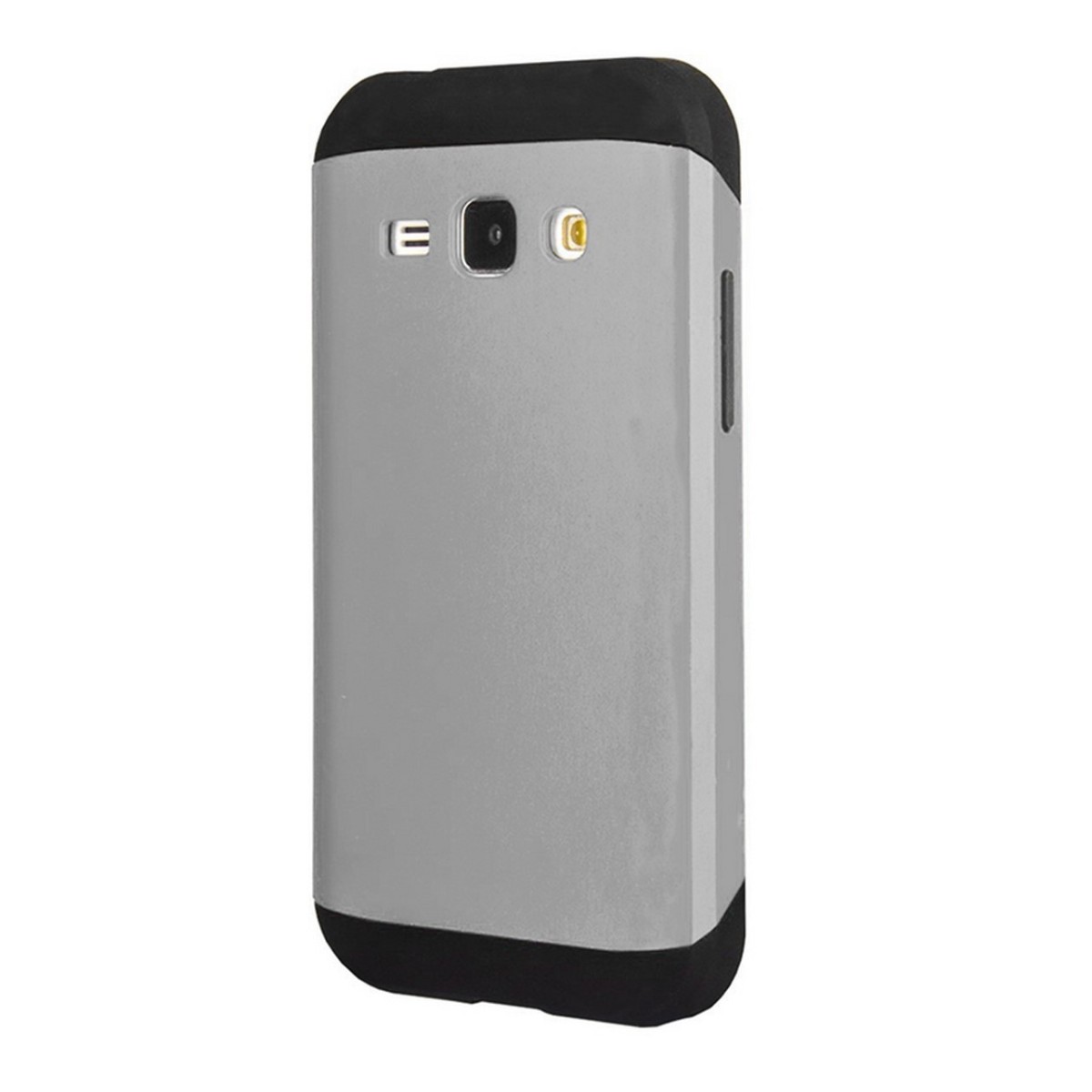 Funda Tipo Neo Hybrid (Pc+Tpu) Negra / Plata para Samsung Galaxy J1 J100H