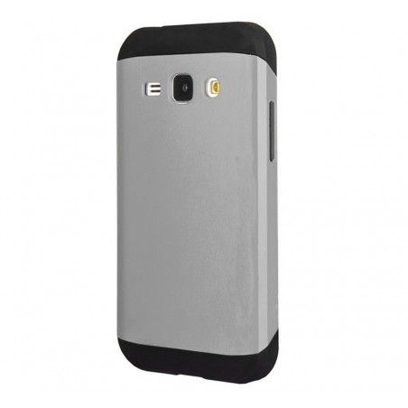 Funda Tipo Neo Hybrid (Pc+Tpu) Negra / Plata para Samsung Galaxy J1 J100H