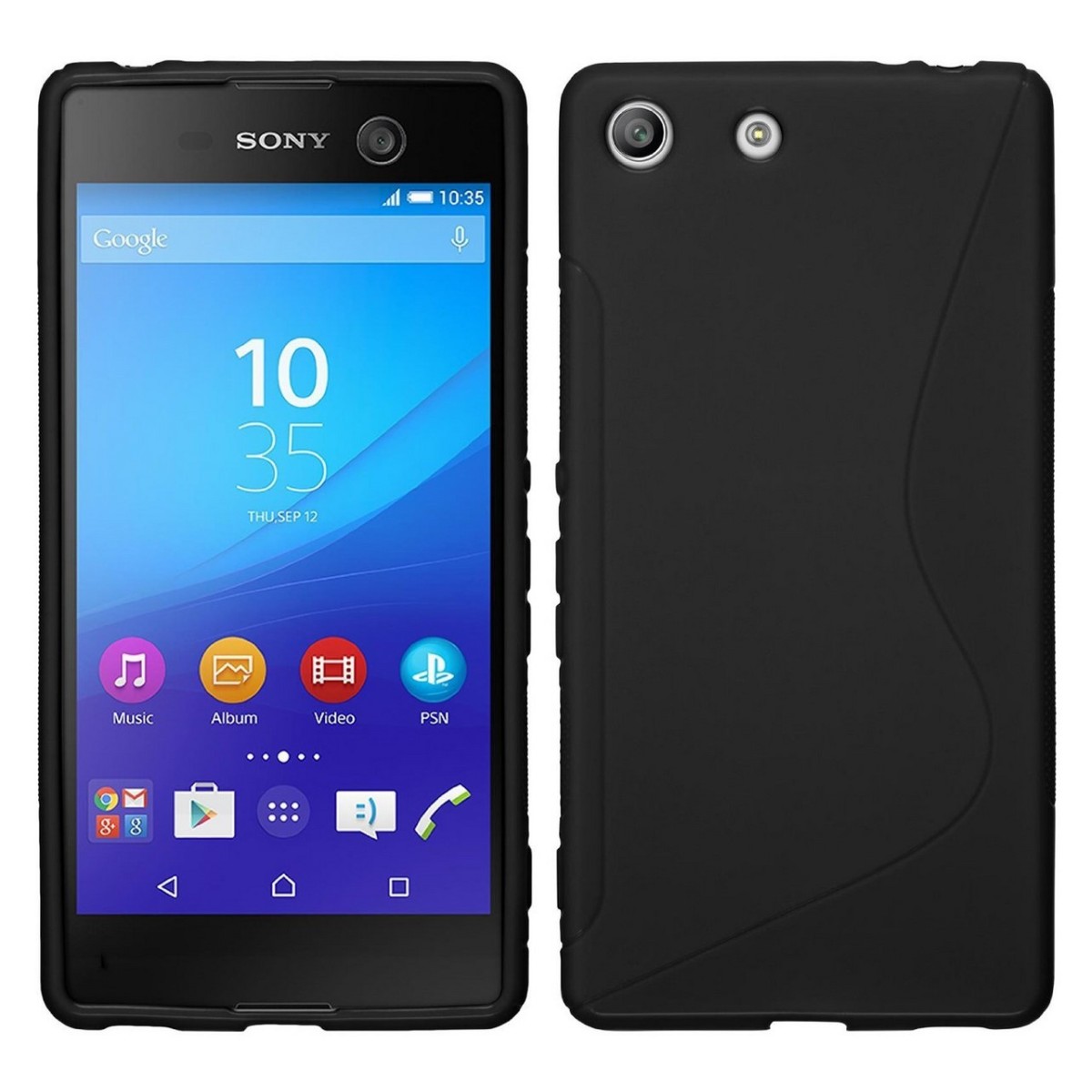 Funda Gel Tpu para Sony Xperia M5 S Line Color Negra
