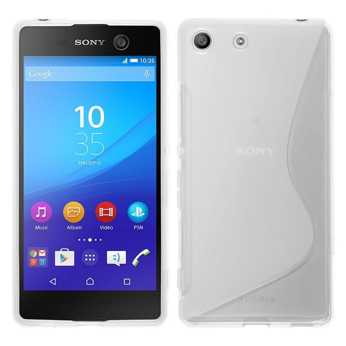 Funda Gel Tpu para Sony Xperia M5 S Line Color Transparente