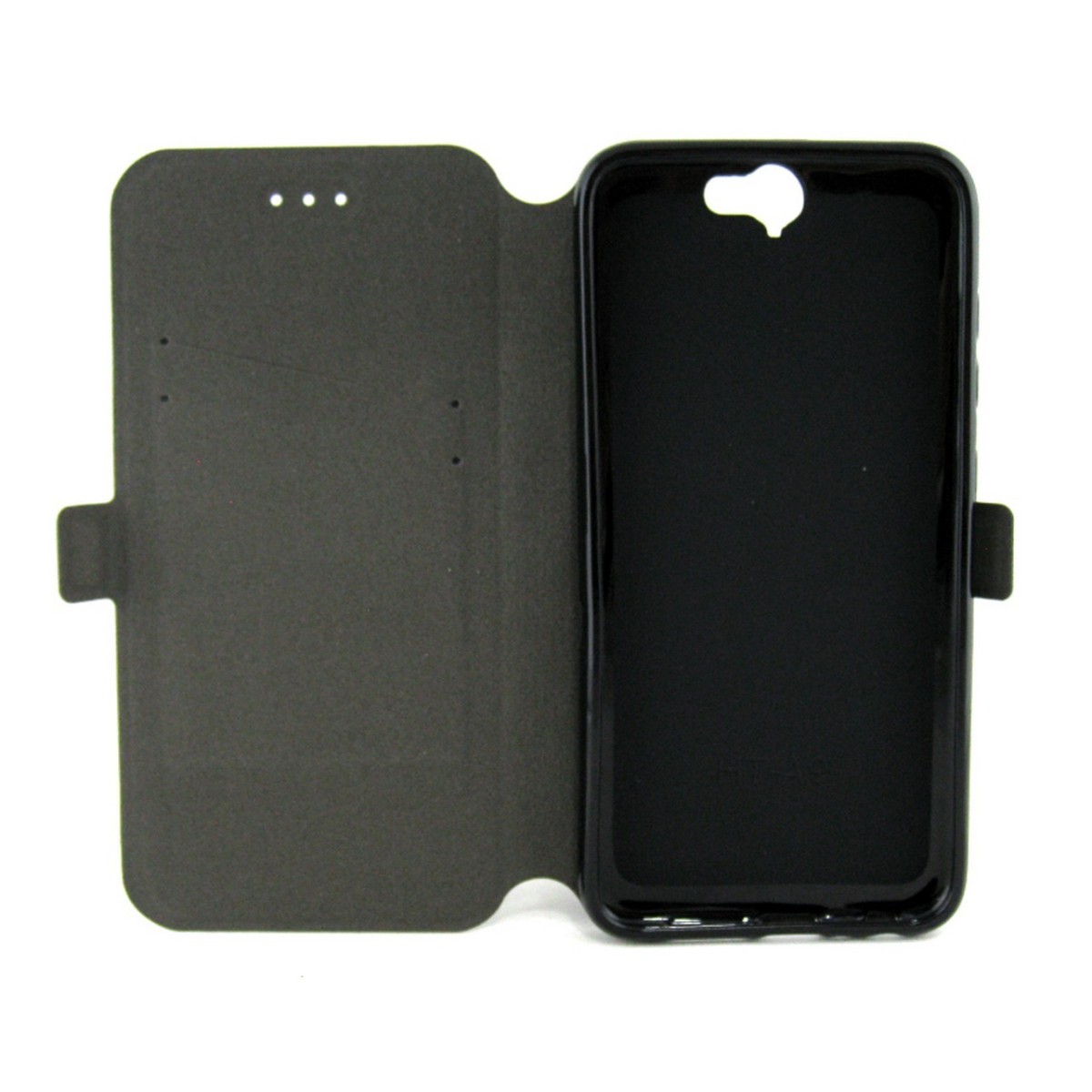 Funda Soporte Piel Negra para HTC One A9 Flip Libro