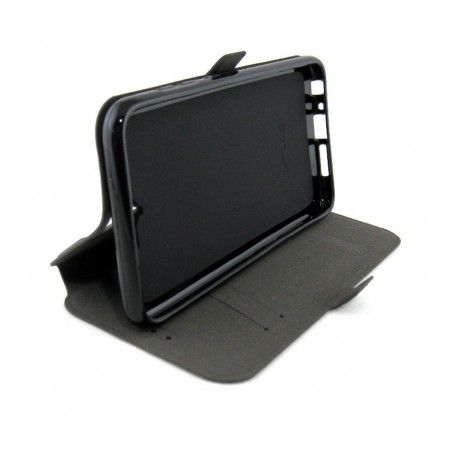 Funda Soporte Piel Negra para HTC One A9 Flip Libro