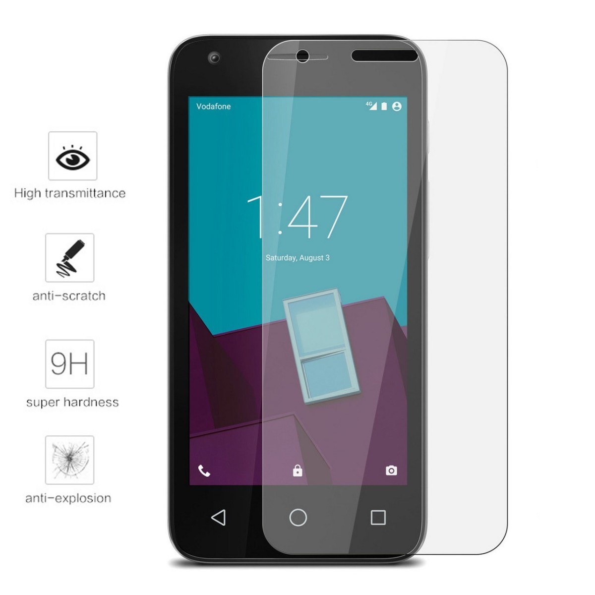 Protector Pantalla Cristal Templado para Vodafone Smart Speed 6 Vidrio